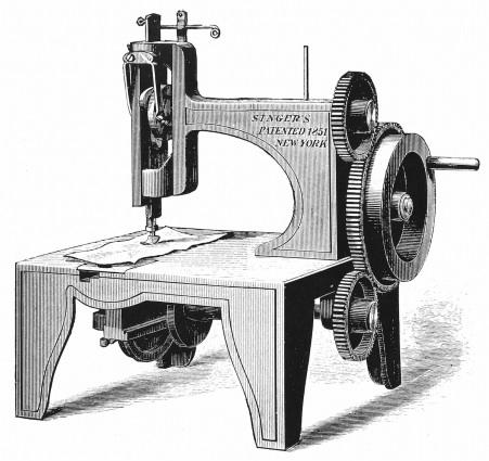 Première machine à coudre de Isaac Merritt Singer brevetée en 1851